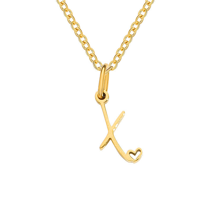 Collana con Iniziale Cuore Oro giallo