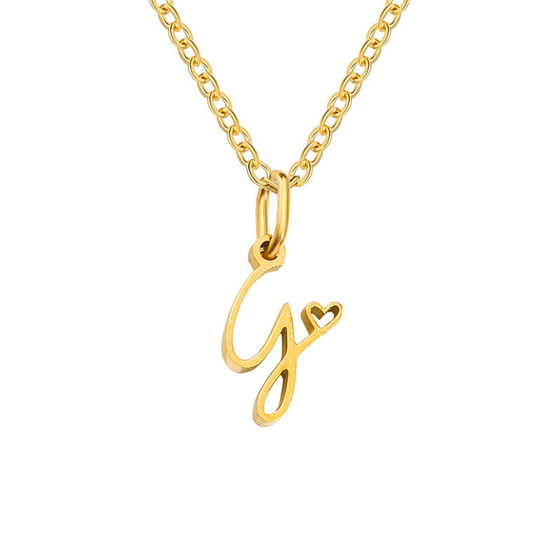 Collana con Iniziale Cuore Oro giallo