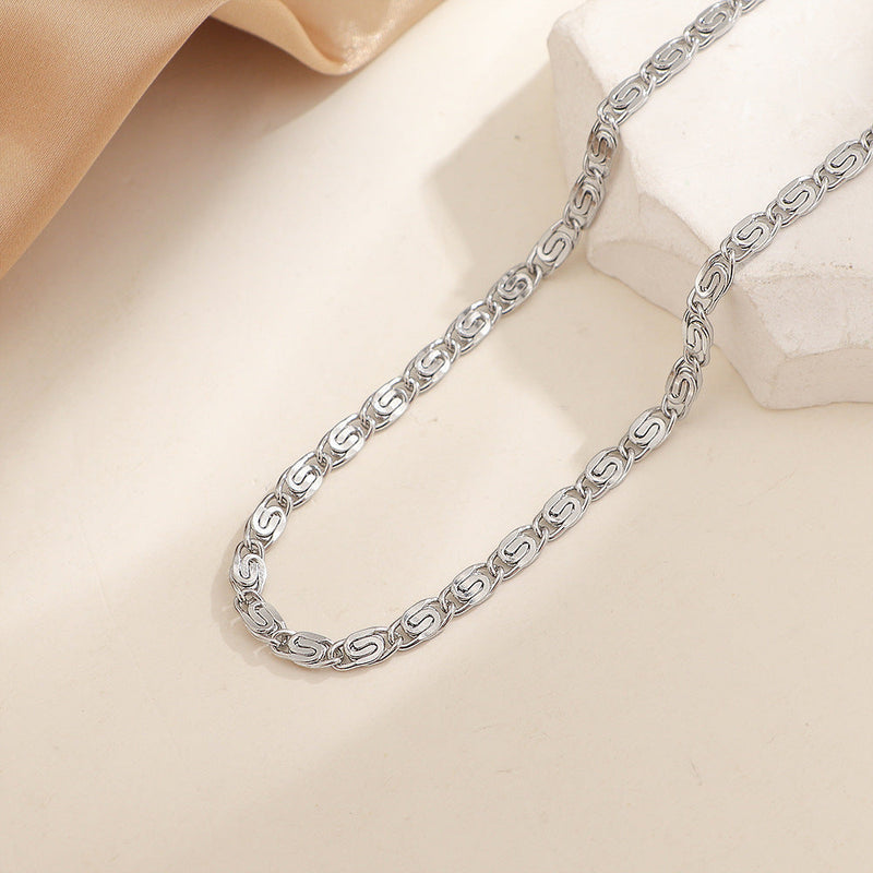 Nusa Collana Catena Intrecciata Oro bianco