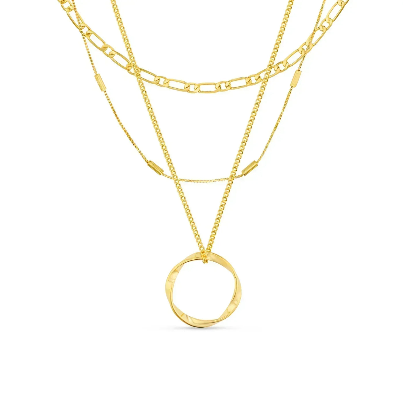 Collana Tre Fili con Cerchio Aperto