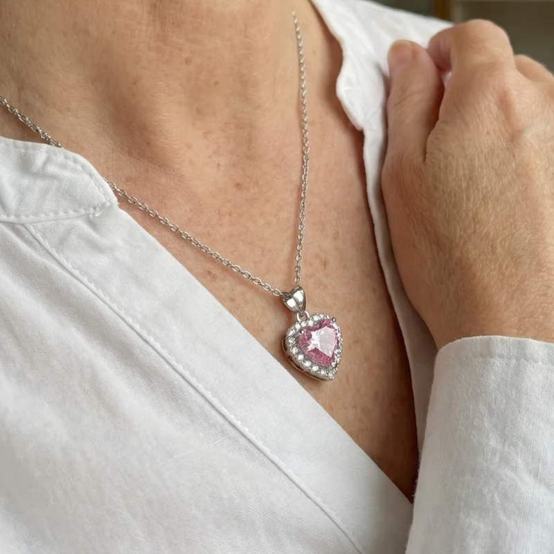 Pink Heart Radiance Collana