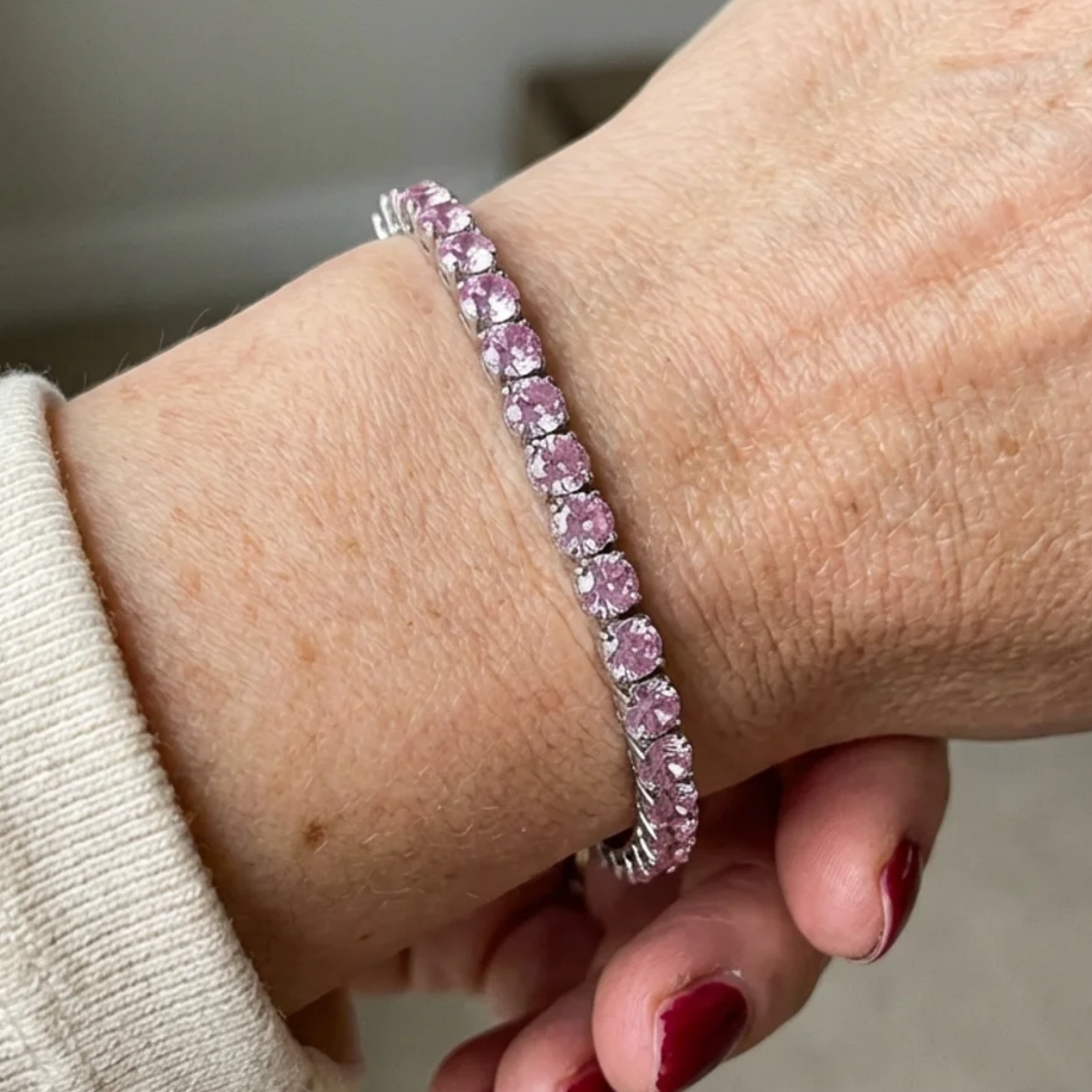 Bracciale Tennis Zaffiro Rosa