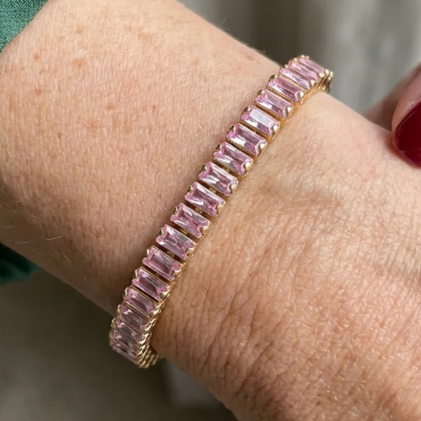 Vertea Bracciale Tennis Zaffiro Rosa