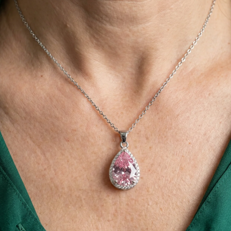 Collana Goccia Rosa