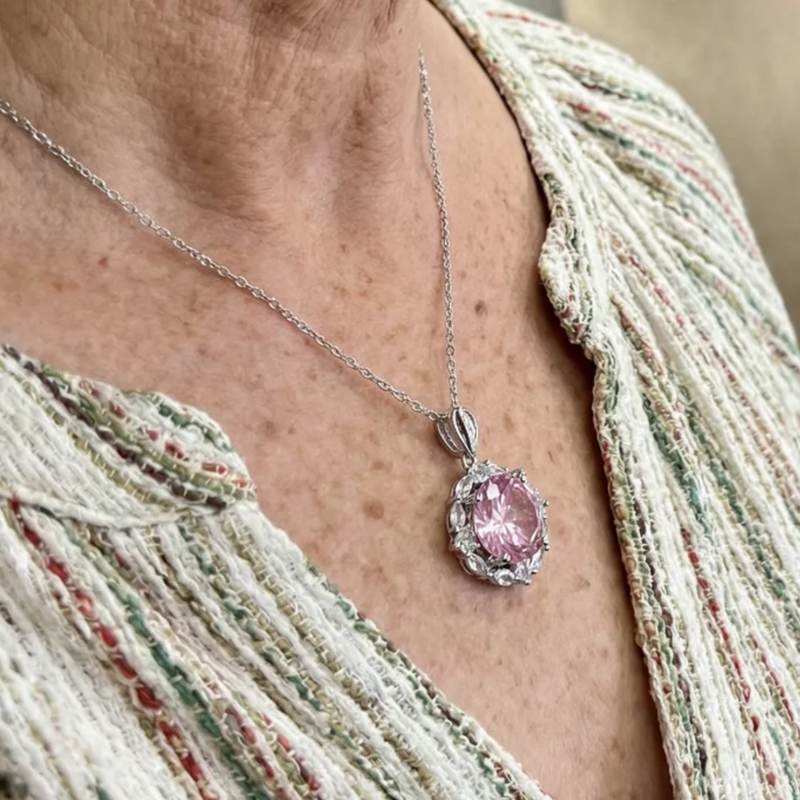 Collana Halo Loto Rosa