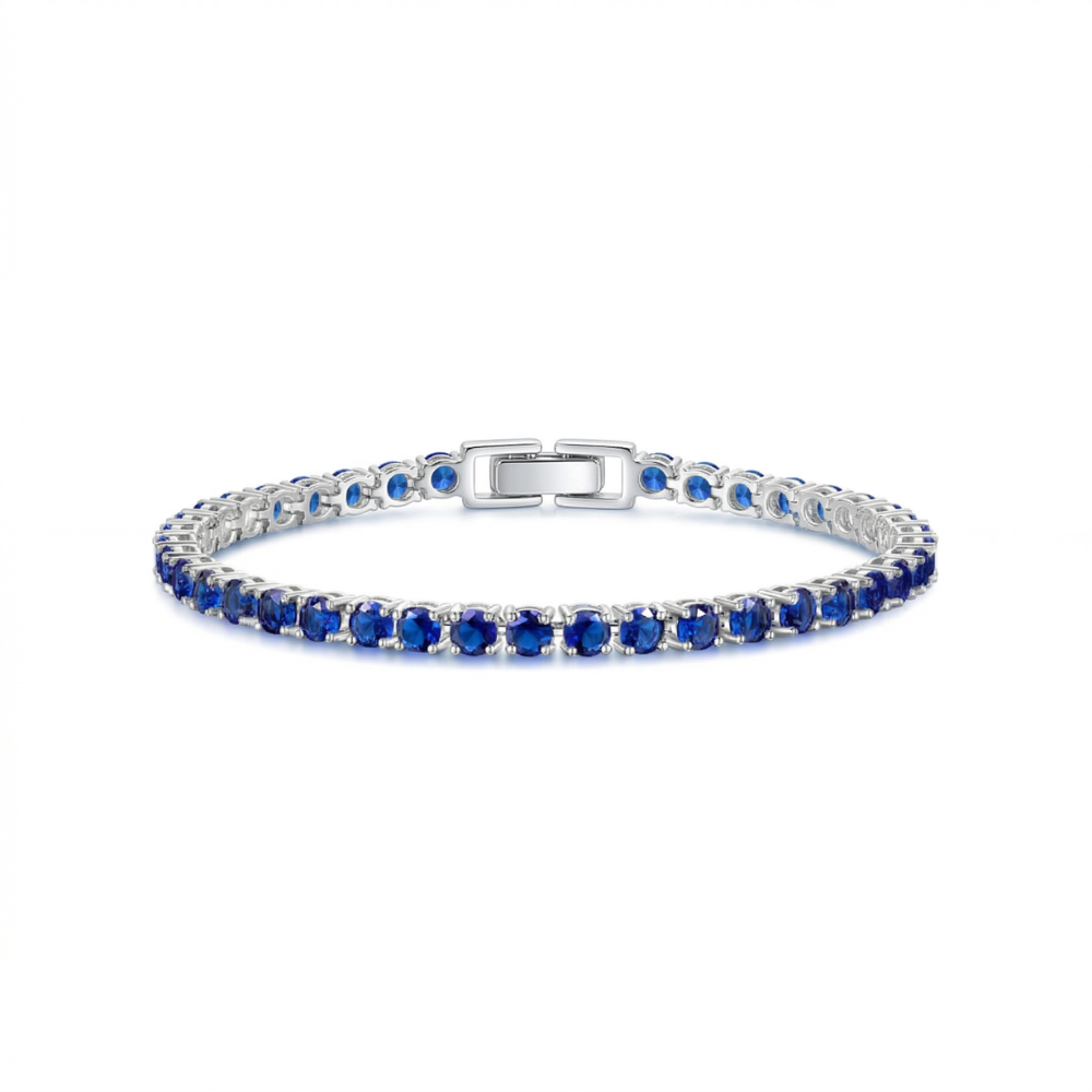 Bracciale Tennis Zaffiro Oro Bianco