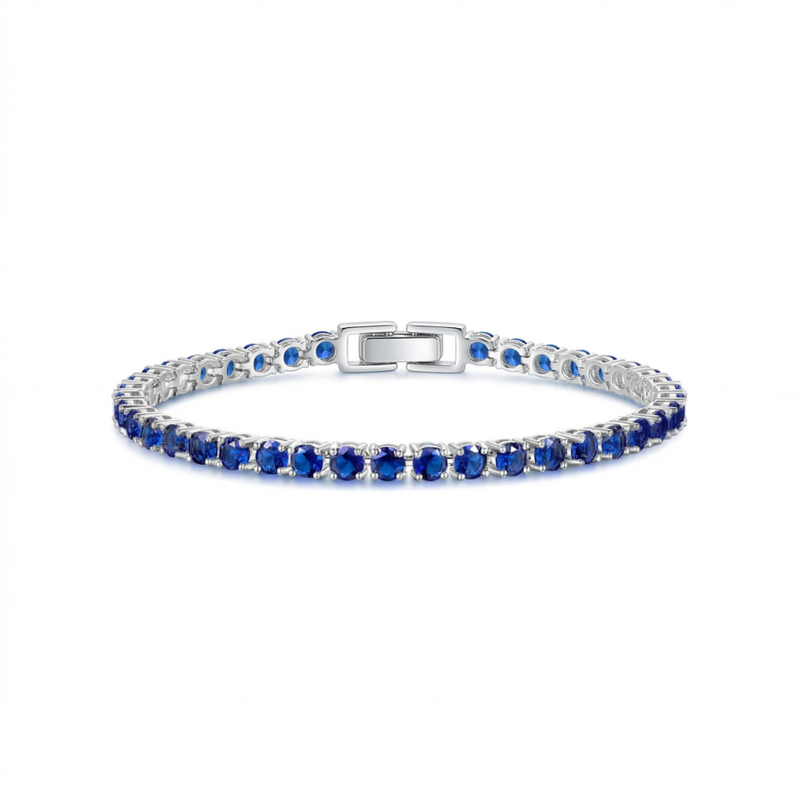 Bracciale Tennis Zaffiro Oro Bianco