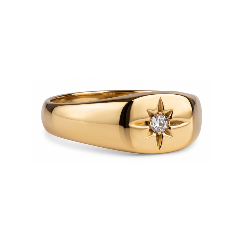Soren Anello Cresta di Stella Oro giallo