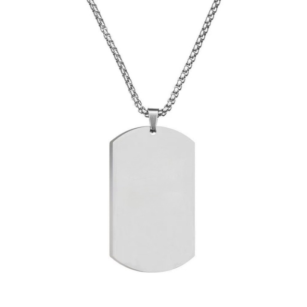 Collana Placca Essential Oro bianco