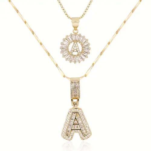 Parure Collana con Iniziale Pave