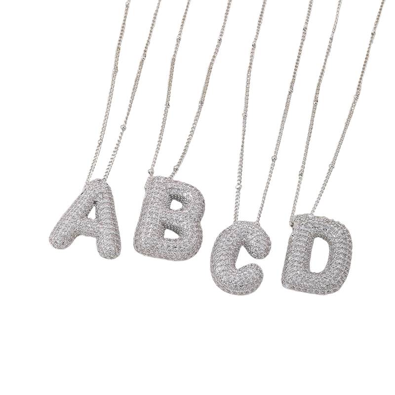 Parure Collana con Iniziale Bubble