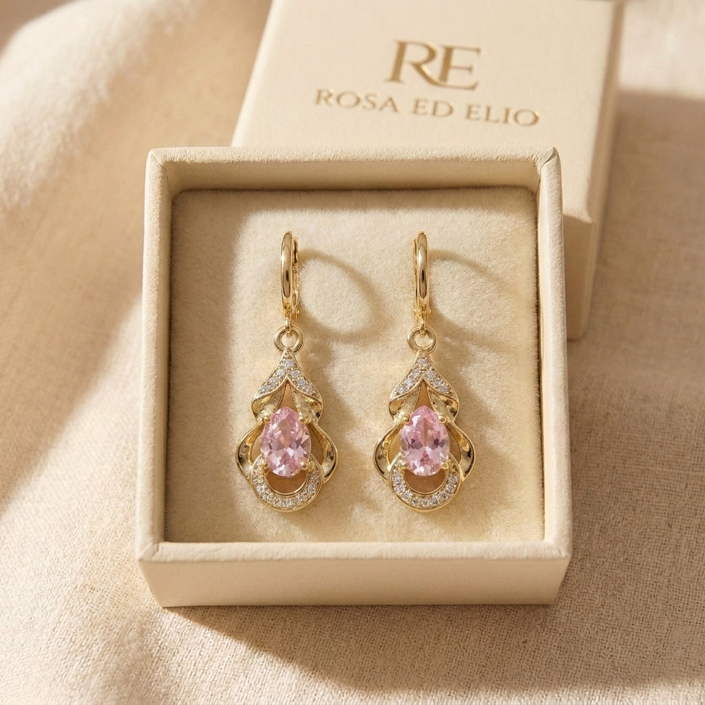 Moonlit Blush Orecchini a Goccia nel cofanetto Rosa ed Elio