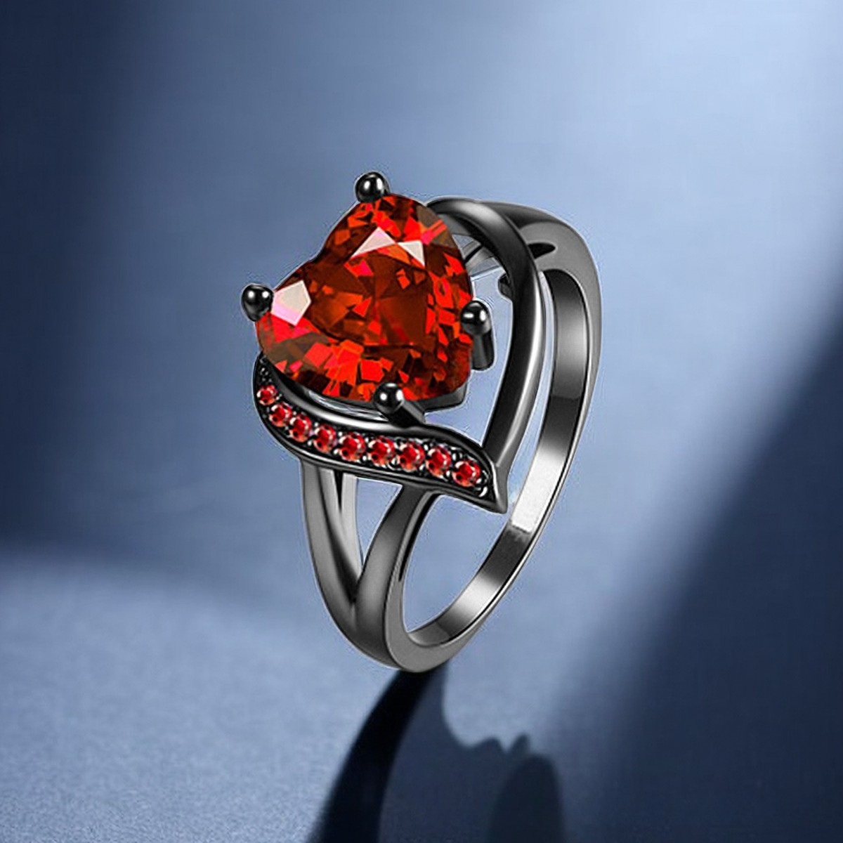 Calindra Rosethorne Anello Pietre preziose Finitura Nera