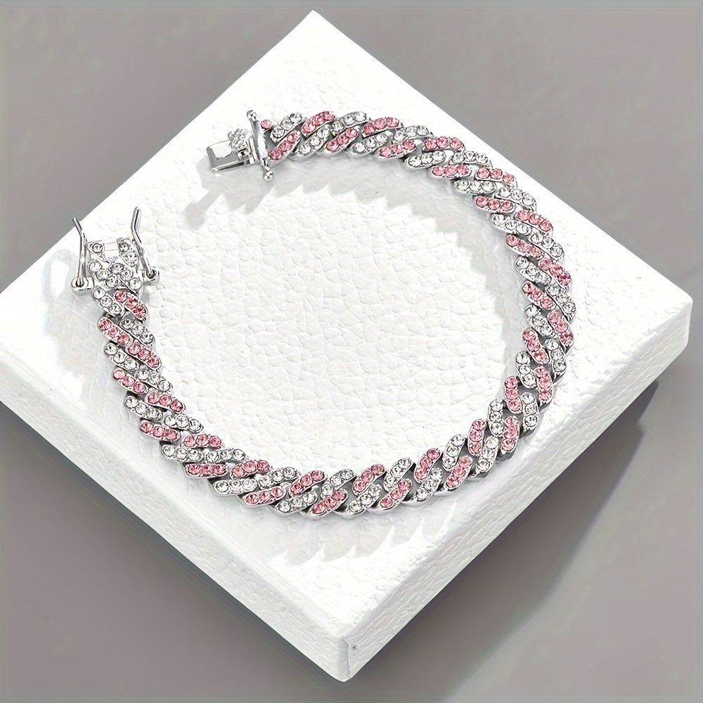 Arctic Blush Bracciale Cubano