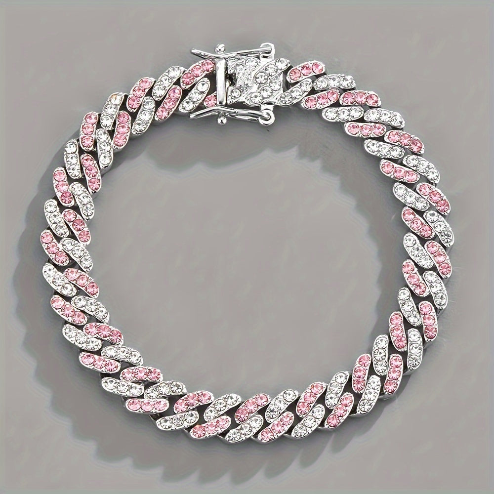 Arctic Blush Bracciale Cubano