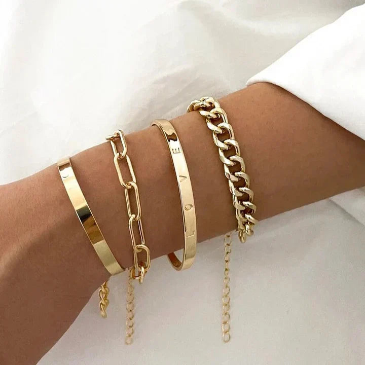 Elan Mercer Parure di Bracciali Oro bianco